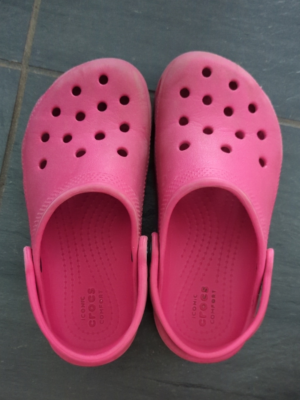 CROCS Kids Slip-On Clog in Bright Pink 12